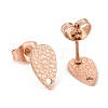 Ion Plating(IP) 304 Stainless Steel Stud Earring Findings STAS-O119-29RG-2