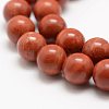 Natural Red Jasper Beads Strands X-G-E375-10mm-03-1