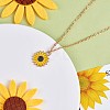 Enamel Sunflower Pendant Necklace and Stud Earrings JX217A-4