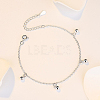 Brass Round Charm Bracelets BJEW-BB51987-B-2