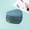 Heart Velvet Jewelry Storage Zipper Boxes PW-WG25899-16-1