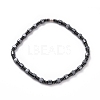 Disc & Column & Polygon Synthetic Hematite Beaded Necklace with Magnetic Clasp for Men Women G-C006-03-1