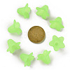 Green Frosted Transparent Acrylic Flower Beads X-PLF018-05-3