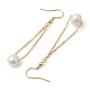 Natural Cultured Freshwater Pearl Beads with Brass Dangle Earrings EJEW-JE05757-4