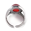 Oval Resin Finger Ring RJEW-B107-16AS-02-4