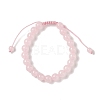 8mm Round Dyed Natural Rose Quartz Braided Bead Bracelets BJEW-C067-01B-20-2