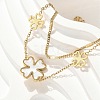 304 Stainless Steel Shell Pearl Pendant Multi-strand Bracelets BJEW-U028-01G-3