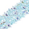 Electroplate Transparent Glass Beads Strands LS-EGLA-Q136-01A-08-1