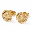 Ion Plating(IP) 304 Stainless Steel Sunflower Stud Earrings for Women EJEW-G338-05G-1
