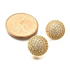 Half Round Brass Micro Pave Clear Cubic Zirconia Stud Earrings EJEW-C126-05G-5