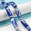 Blue Tibetan Style dZi Beads Strands TDZI-NH0001-B07-01-2