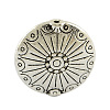 Tibetan Style Alloy Flat Round Carved Wheel Beads X-TIBEB-5720-AS-LF-1