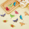 FIBLOOM 6 Pairs 6 Style Acrylic Butterfly Dangle Hoop Earrings EJEW-FI0001-34-7