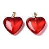 Transparent Spray Painted Glass Pendants GLAA-N035-016-F01-A-2