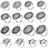 16Pcs 8 Style Adjustable Alloy Finger Rings Components FIND-SC0008-65-1