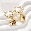 Brass Cubic Zirconia Hoop Earrings EJEW-Q015-02G-C-5