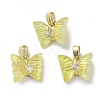 Real 18K Gold Plated Rack Plating Brass Micro Pave Cubic Zirconia Pendants KK-R161-06G-08-1