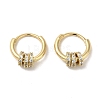Triple Rings Brass Micro Pave Clear Cubic Zirconia Huggie Hoop Earrings for Women EJEW-C097-11G-1