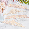 Natural Solid Wood Carved Onlay Applique Craft WOOD-WH0101-71-6