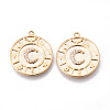 Brass Micro Pave Clear Cubic Zirconia Pendants KK-N232-169G-NF-1