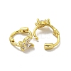 Brass Micro Pave Cubic Zirconia Hoop Earring EJEW-C088-01J-G-2