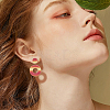 4 Pairs 4 Colors Polymer Clay Donut Dangle Stud Earrings with Iron Pins EJEW-FI0003-02-4