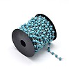 Glass Faceted Rondelle Beads Decorative Chains for Necklaces Bracelets Making CHC-L022-6mm-17-3