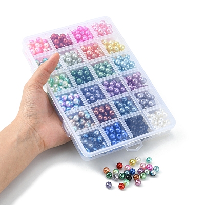 792Pcs 24 Style ABS Plastic & Acrylic Imitation Pearl Beads OACR-YW0001-29-1