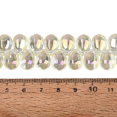 Electroplate Baking Paint Transparent Glass Beads Strands GL-N005-02A-C15-1
