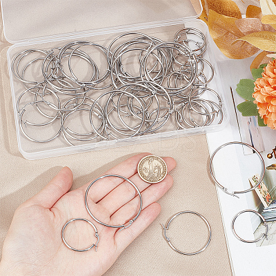 30 Pairs 3 Style 304 Stainless Steel Hoop Earring Shapes EJEW-SP0001-01-1