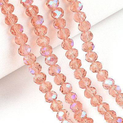 Electroplate Glass Beads Strands EGLA-A034-T3mm-L24-1
