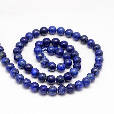 Natural Lapis Lazuli Round Beads Strands G-I181-10-10mm-1
