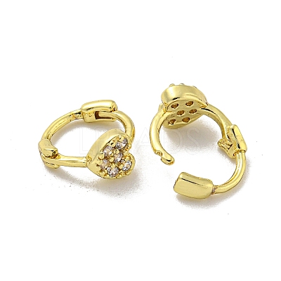 Brass Micro Pave Cubic Zirconia Hoop Earring EJEW-C088-01F-G-1