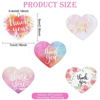 Coated Paper Thank You Greeting Card DIY-FS0007-76B-1