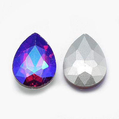 Pointed Back Glass Rhinestone Cabochons RGLA-T017-13x18mm-03-1