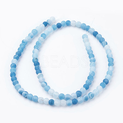 Natural Crackle Agate Beads Strands G-G055-4mm-M-1