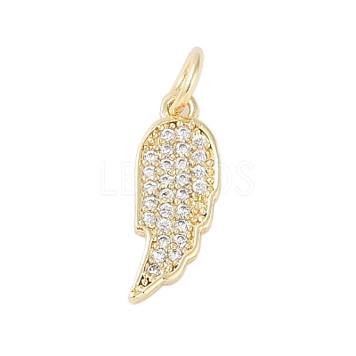 Rack Plating Brass Micro Pave Clear Cubic Zirconia Pendants KK-Z060-16G-1