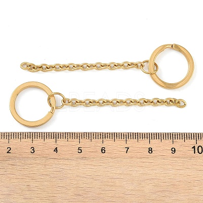 Ion Plating(IP) 304 Stainless Steel Split Key Ring Clasps STAS-L226-009A-G-1
