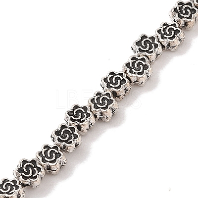 Tibetan Style Flower Alloy Bead Strands TIBEB-O007-06-RS-1
