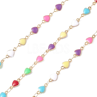 304 Stainless Steel Enamel Link Chains CHS-P016-25G-1