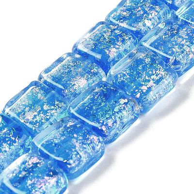 Handmade Dichroic Foil Glass Beads Strands DICH-U001-07G-1