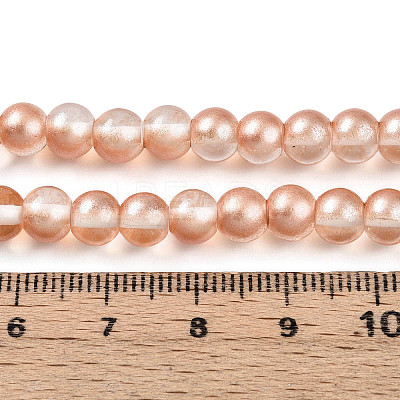 Baking Paint Transparent Glass Beads Strands DGLA-N011-6mm-04-1