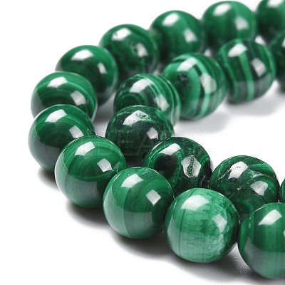 Natural Malachite Bead Strands G-O152-47-8mm-A-1