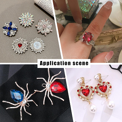 64Pcs 4 Style Glass Rhinestone Cabochons RGLA-FG0001-11B-1