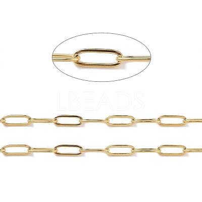 316L Surgical Stainless Steel Flat Paperclip Chains CHS-G024-01G-1