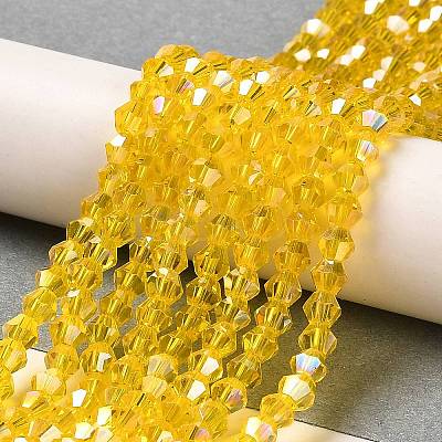 Transparent Electroplate Glass Beads Strands EGLA-A039-T4mm-B22-1