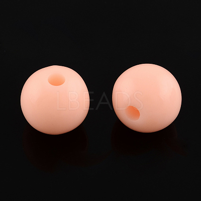 Round Solid Color Opaque Acrylic Beads SACR-S037-M02-D-1