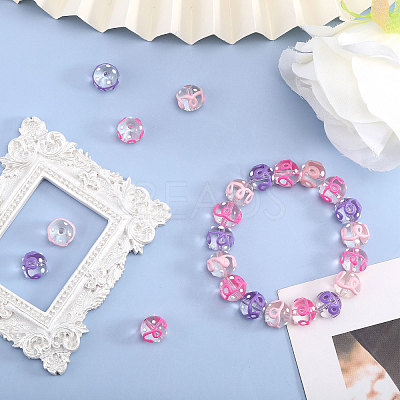 24Pcs 3 Colors Transparent Glass Round Beads GLAA-CA0001-55-1