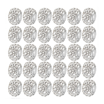 100Pcs Polymer Clay Rhinestone European Beads RB-PH0001-54A-1