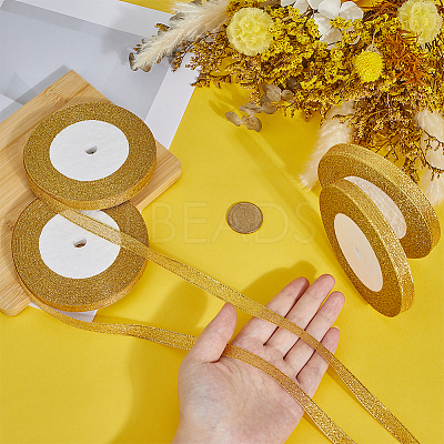 4 Rolls Polyester Organza Ribbon ORIB-ME0001-01-1